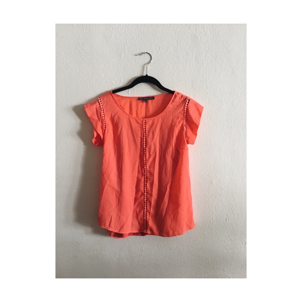 Lightweight coral blouse with detail